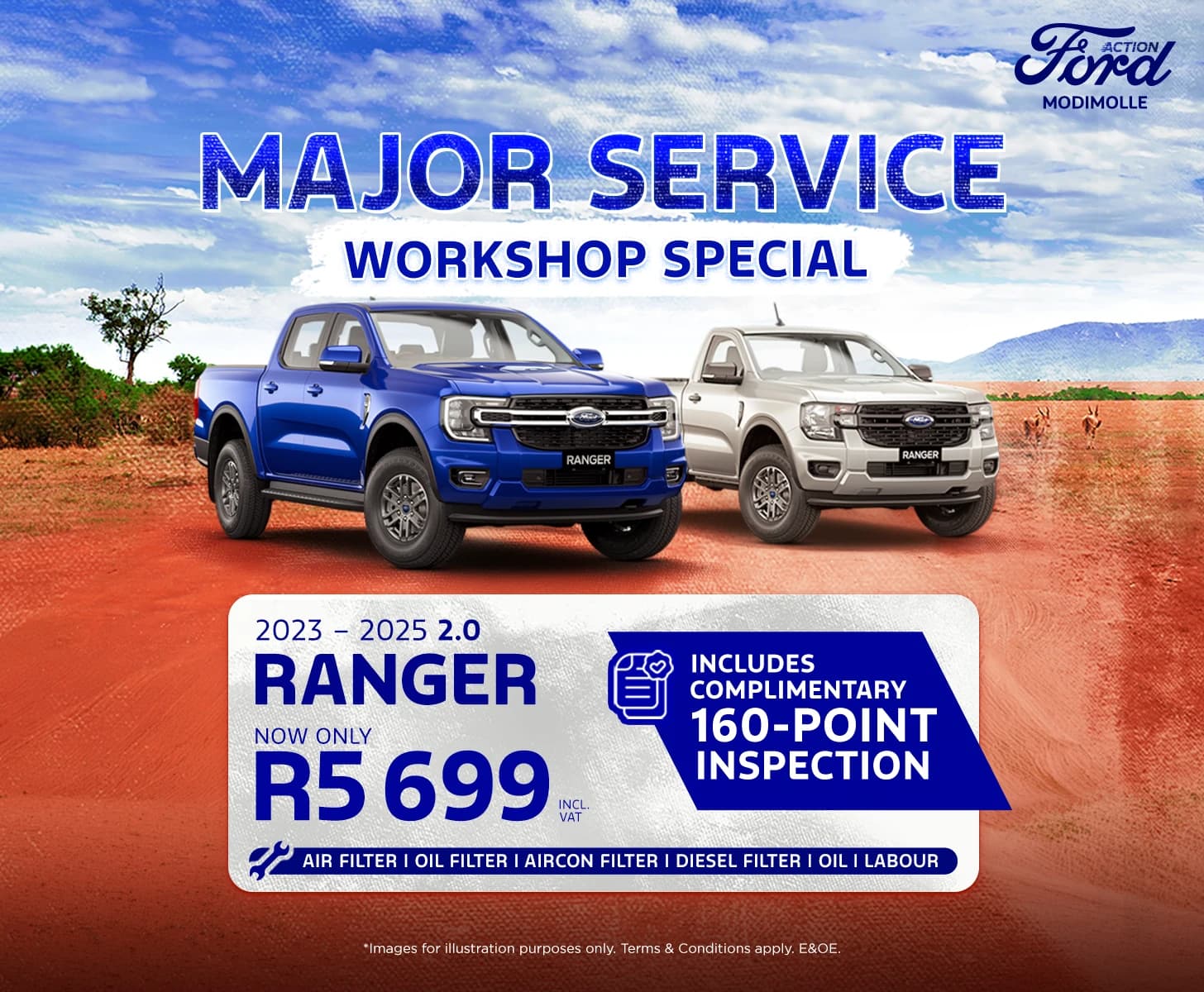 Ford Ranger 2.0 Major Service From R5 699* Incl VAT